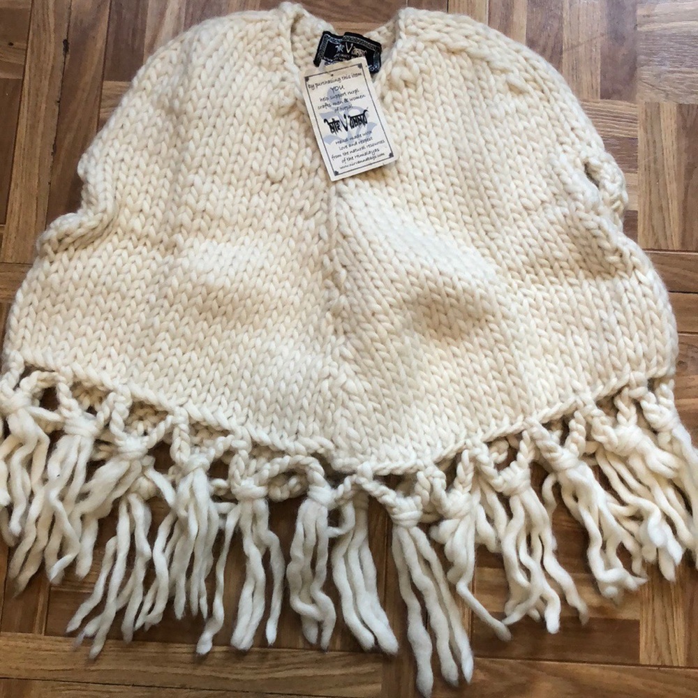 100 percent kids wool poncho..